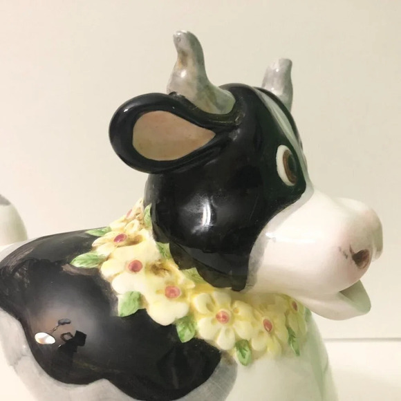 Vintage Cow Milk Jug Ceramic Collectible 2 Quart Omnibus  Japan - Picture 5 of 16